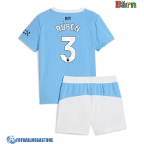 Fotballdrakt Barn Manchester City Ruben Dias #3 Hjemmedraktsett 2025-26 Kortermet (+ Korte bukser)